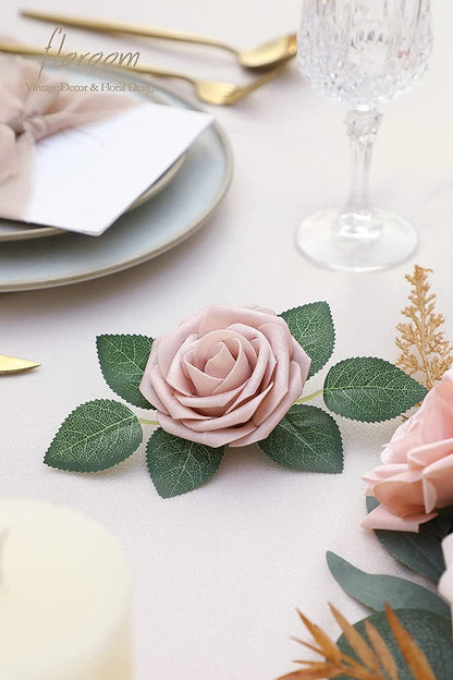 Artificial Shabby Blush Foam Roses