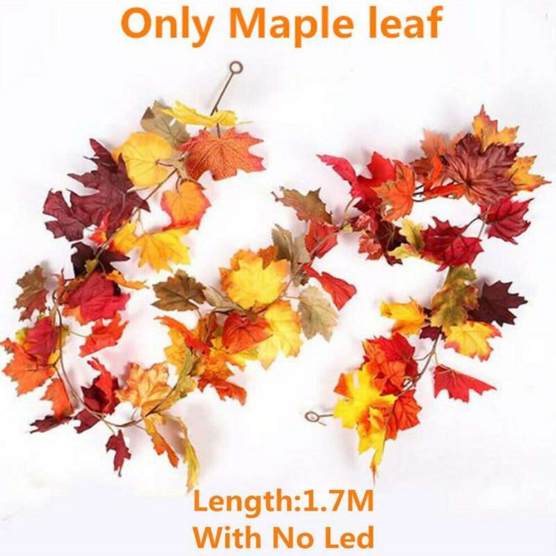 Maple Leaves Lighted Garland