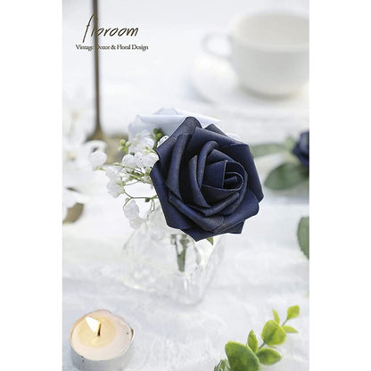 Artificial Navy Blue Foam Roses