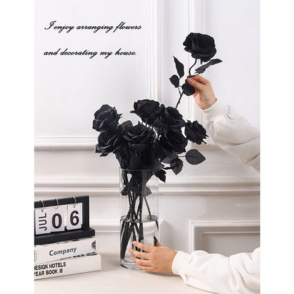 Black Artificial Roses w/ Stems