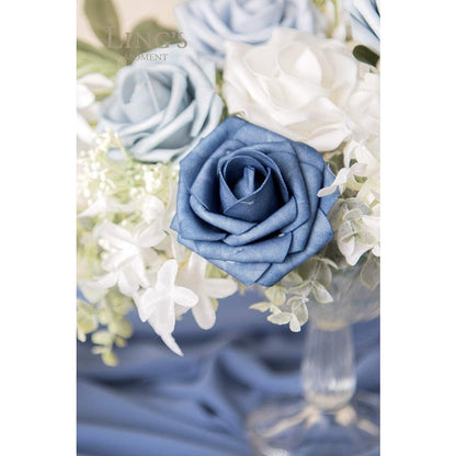 50-Pack Shades of Blue Foam Roses