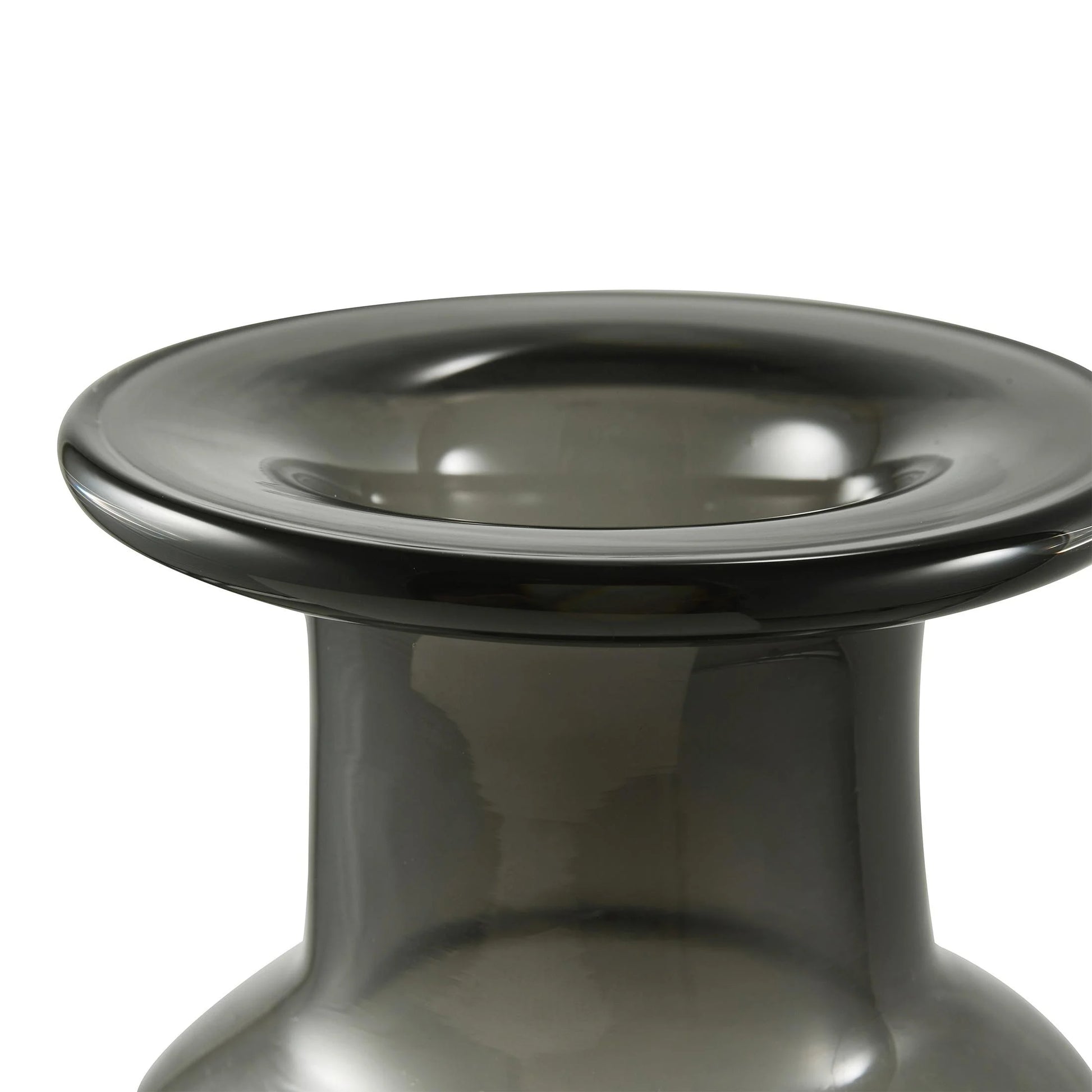 8" Smoked Black Indoor Glass Vase