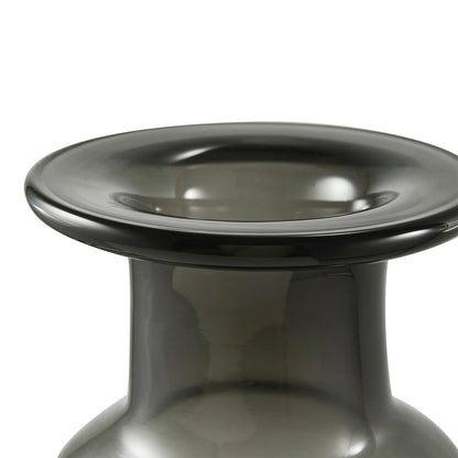 8" Smoked Black Indoor Glass Vase