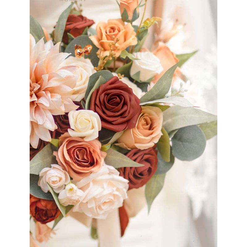 25-Piece Artificial Terracotta Flowers with Stems