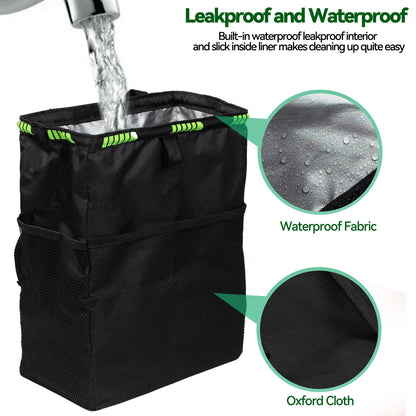 Car Trash Bag Litter Can Garbage Bin Seat Organizer Storage Box Waterproof for Van Truck Universal