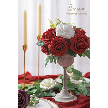 Artificial Dark Red Foam Roses