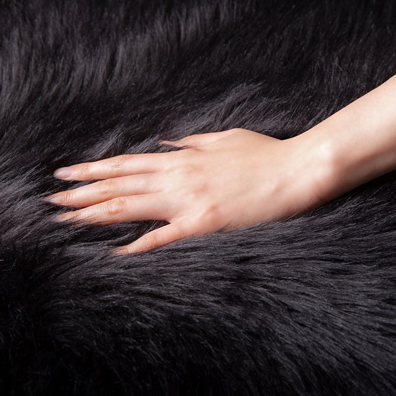 Black Fluffy Area Rug