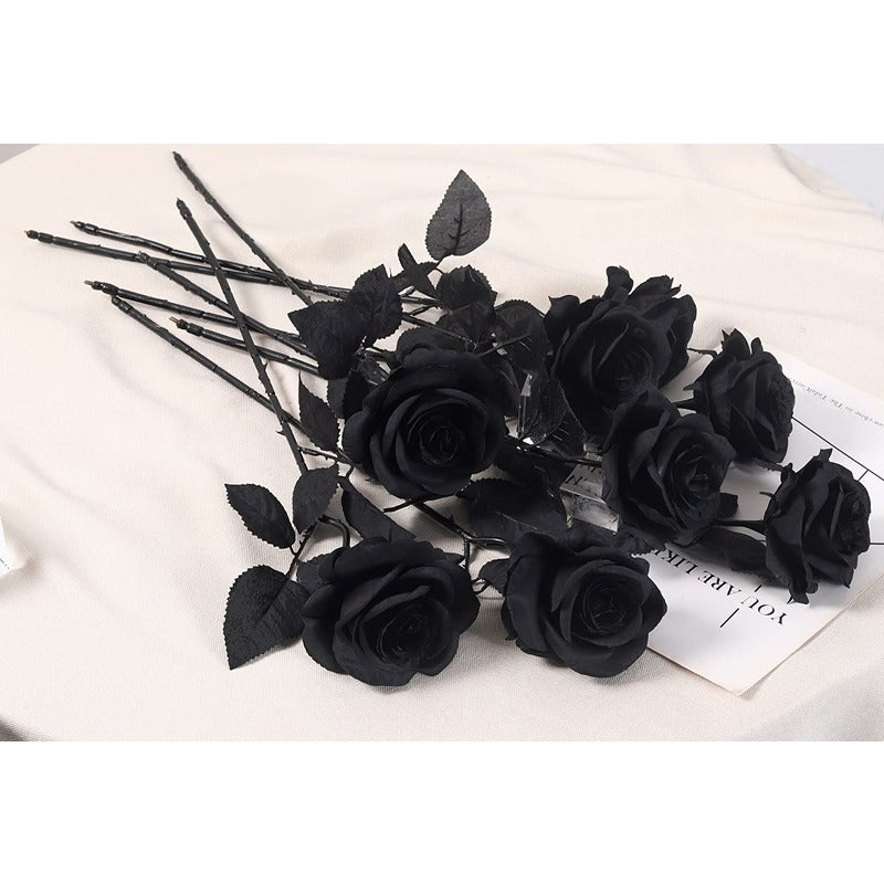 Black Artificial Roses w/ Stems