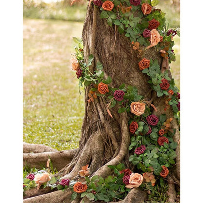 25-Piece Artificial Terracotta Flowers with Stems