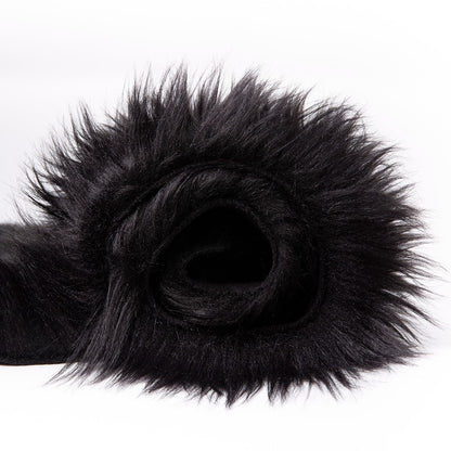 Black Fluffy Area Rug