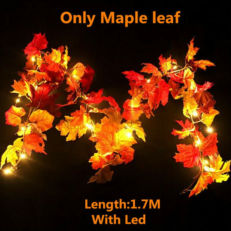 Maple Leaves Lighted Garland