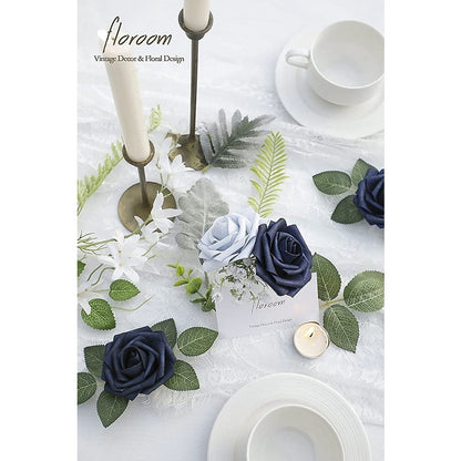 Artificial Navy Blue Foam Roses