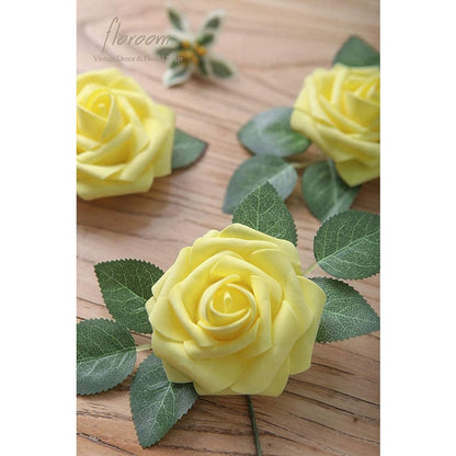 Artificial Canary Yellow Foam Roses