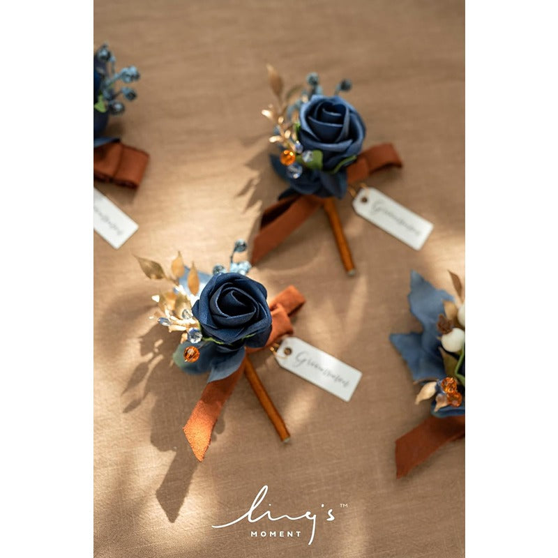 Terracotta Boutonniere Set