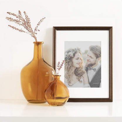 5.7" Amber Translucent Glass Indoor Tabletop Vase by