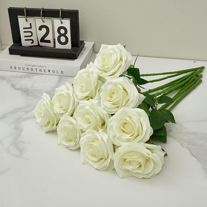 Artificial Faux Roses with Stems