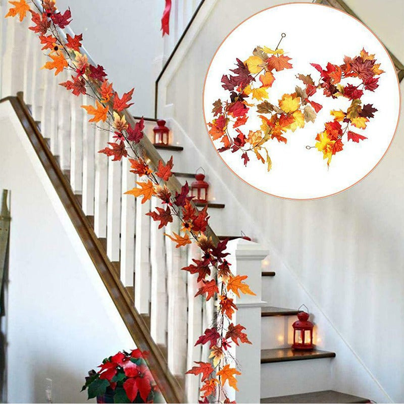 Maple Leaves Lighted Garland