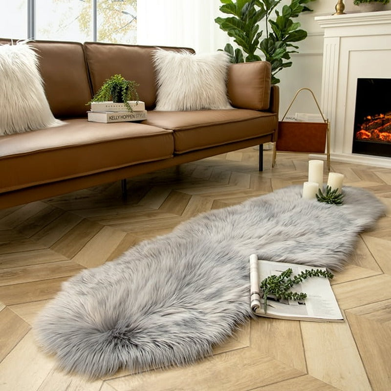 Fluffy Sheepskin Fur Area Rug