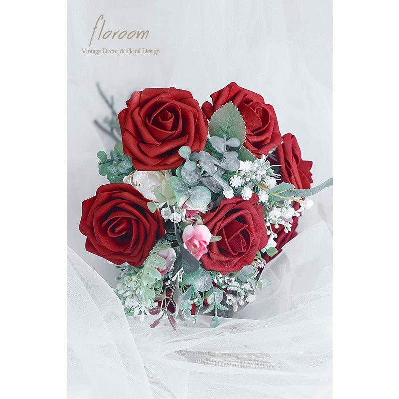 Artificial Dark Red Foam Roses