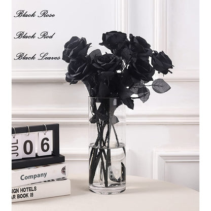 Black Artificial Roses w/ Stems