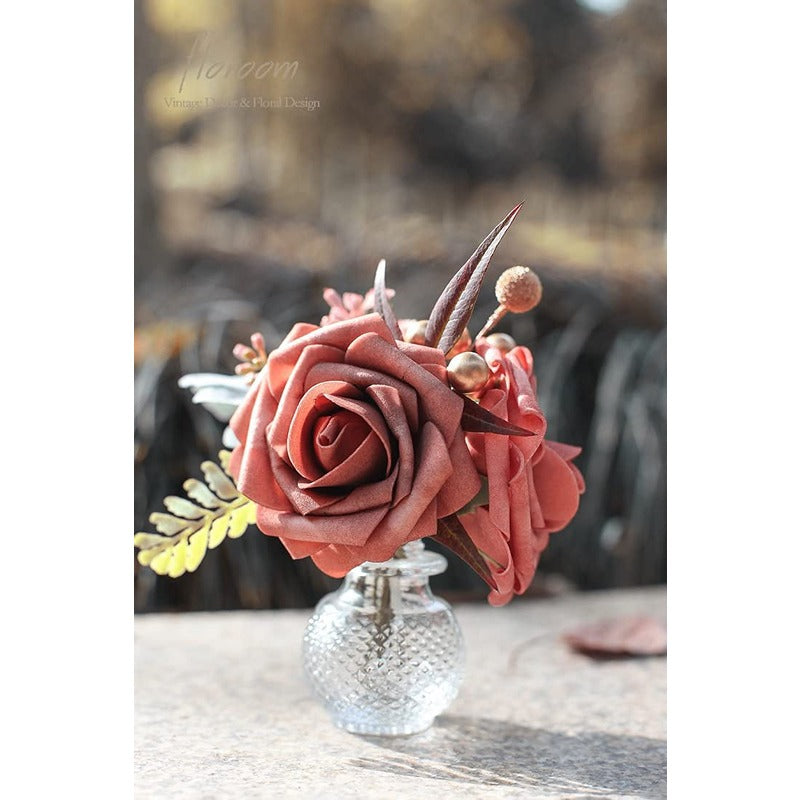 Artificial Dusty Cedar Foam Roses