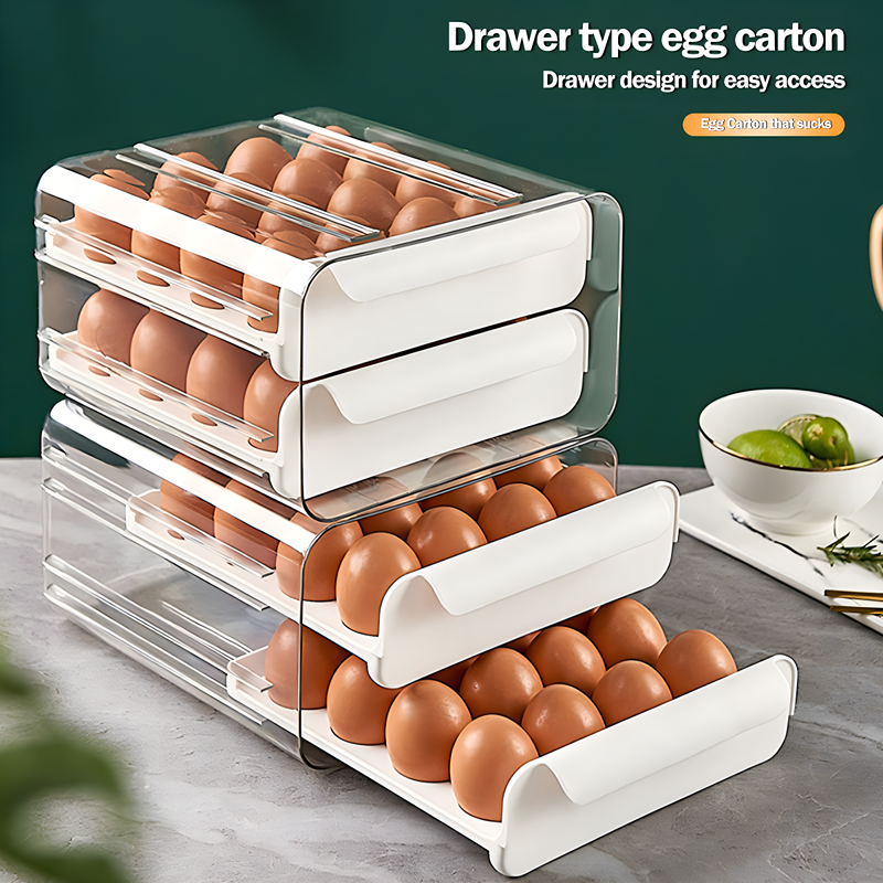 2-Tier Egg Storage Organizer Tray