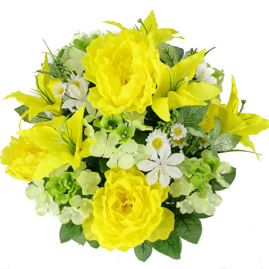 Yellow Artificial Mixed Flowers Arrangement