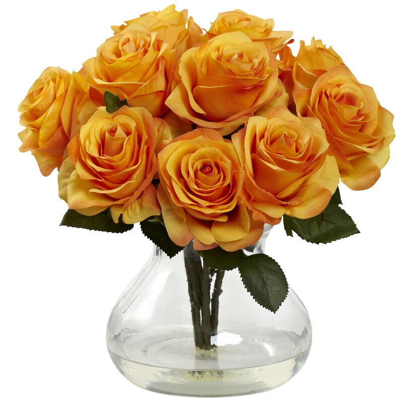 Orange Artificial Faux Roses