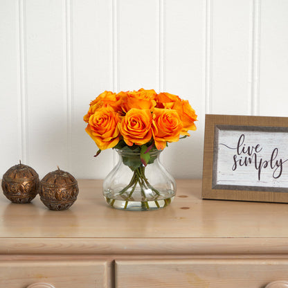 Orange Artificial Faux Roses