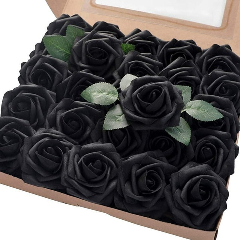 Artificial Black Foam Roses