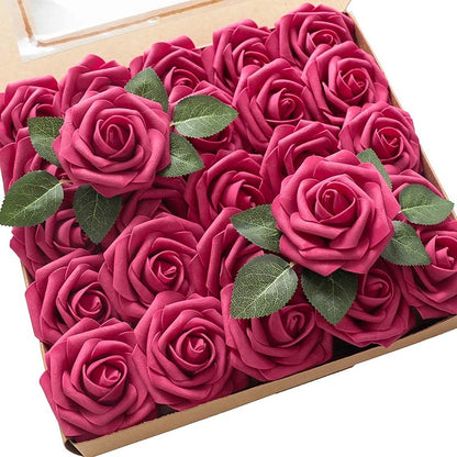 Artificial Fuchsia Foam Roses