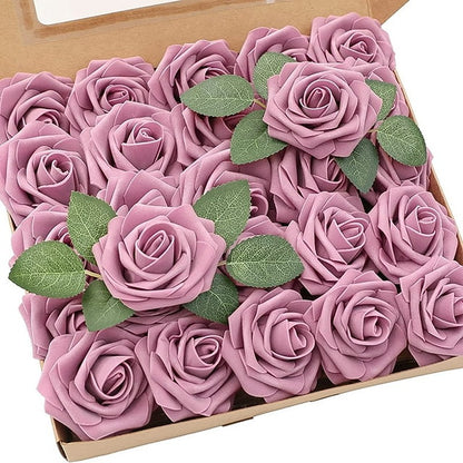 Artificial Mauve Foam Roses