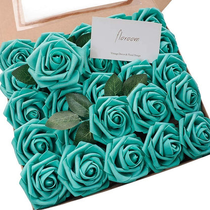 Teal Green Foam Roses Bouquet