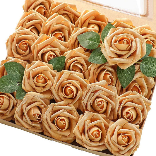 Artificial Gold Foam Roses