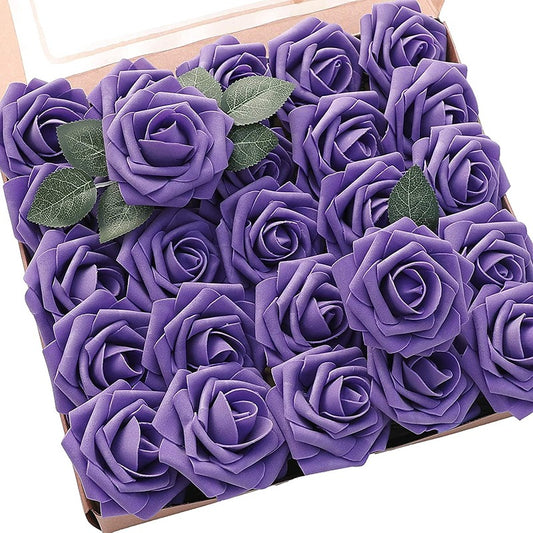 Real Looking Purple Foam Roses