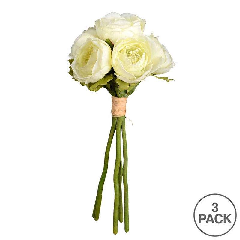 Artificial 9" Mini Ranunculus Spray - Set Of 3