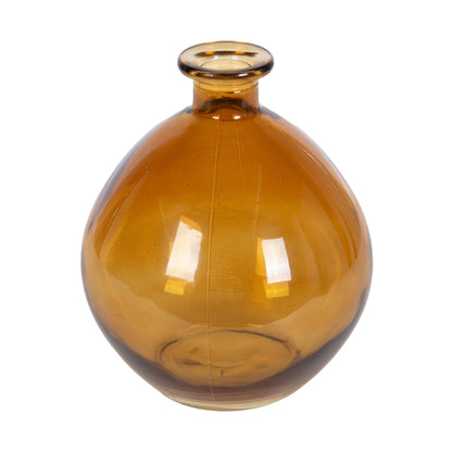 5.7" Amber Translucent Glass Indoor Tabletop Vase by