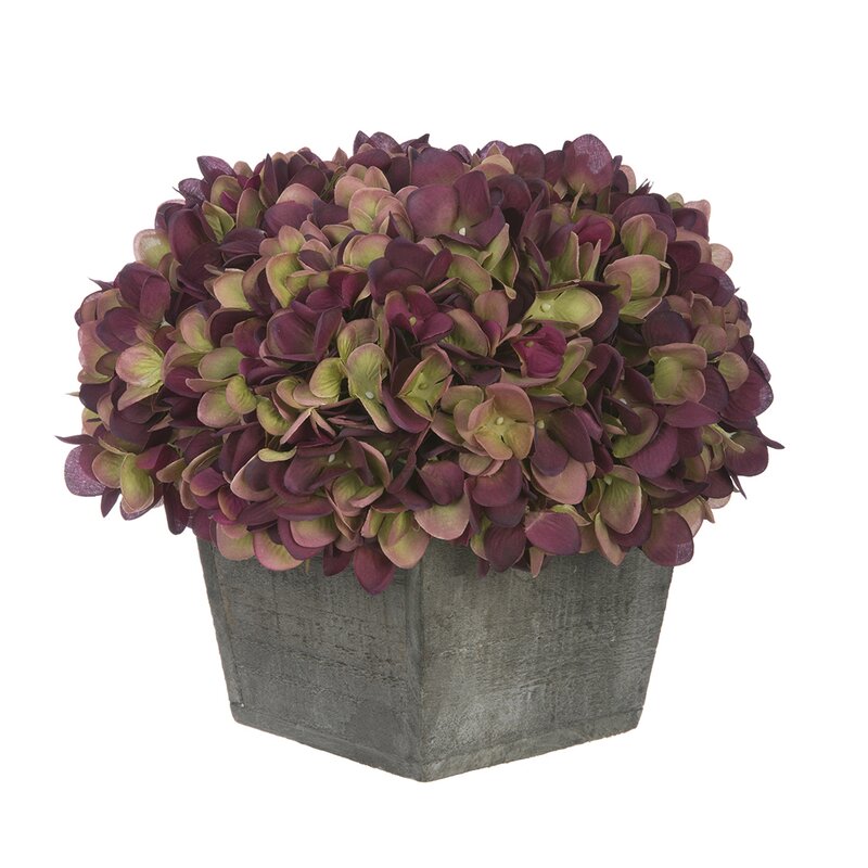 Artificial Hydrangea Flowers Planter