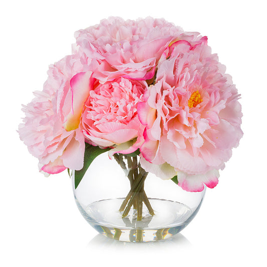 Pink Faux Silk Peony Flowers