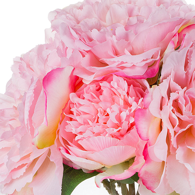 Pink Faux Silk Peony Flowers