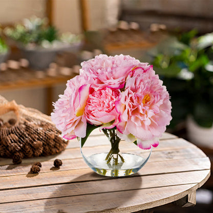 Pink Faux Silk Peony Flowers