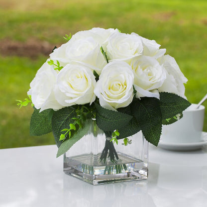 Faux Silk Roses In Vase