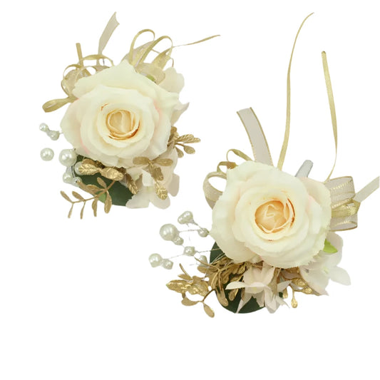 Silk Rose Wedding Boutonniere Corsage