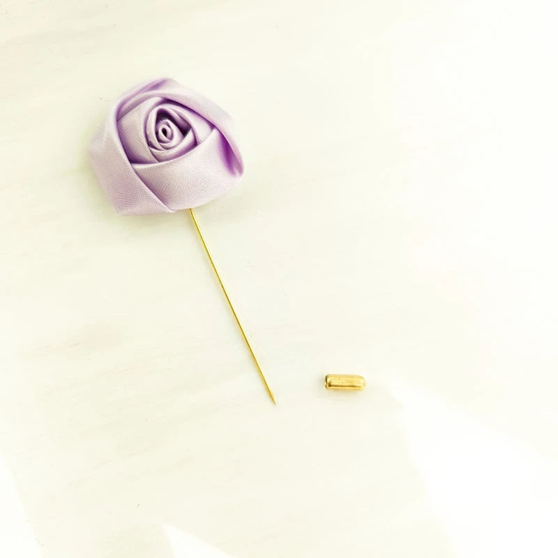 Silk Flower Boutonniere Wedding Pin