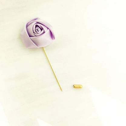 Silk Flower Boutonniere Wedding Pin