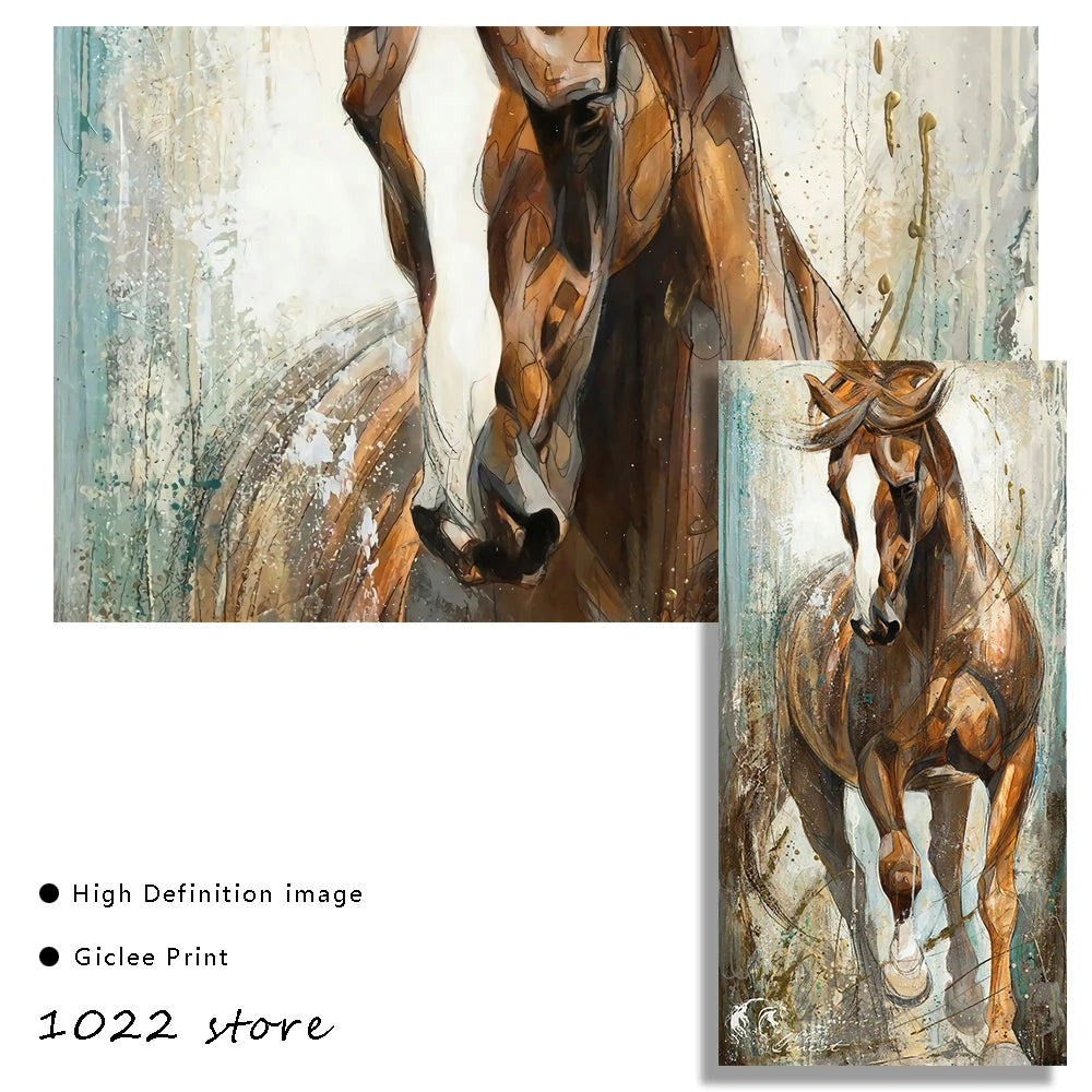 Abstract Horse Canvas Wall Art