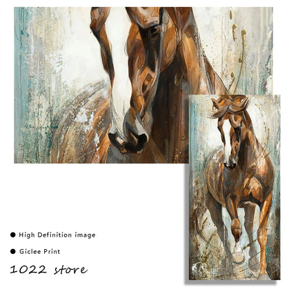 Abstract Horse Canvas Wall Art