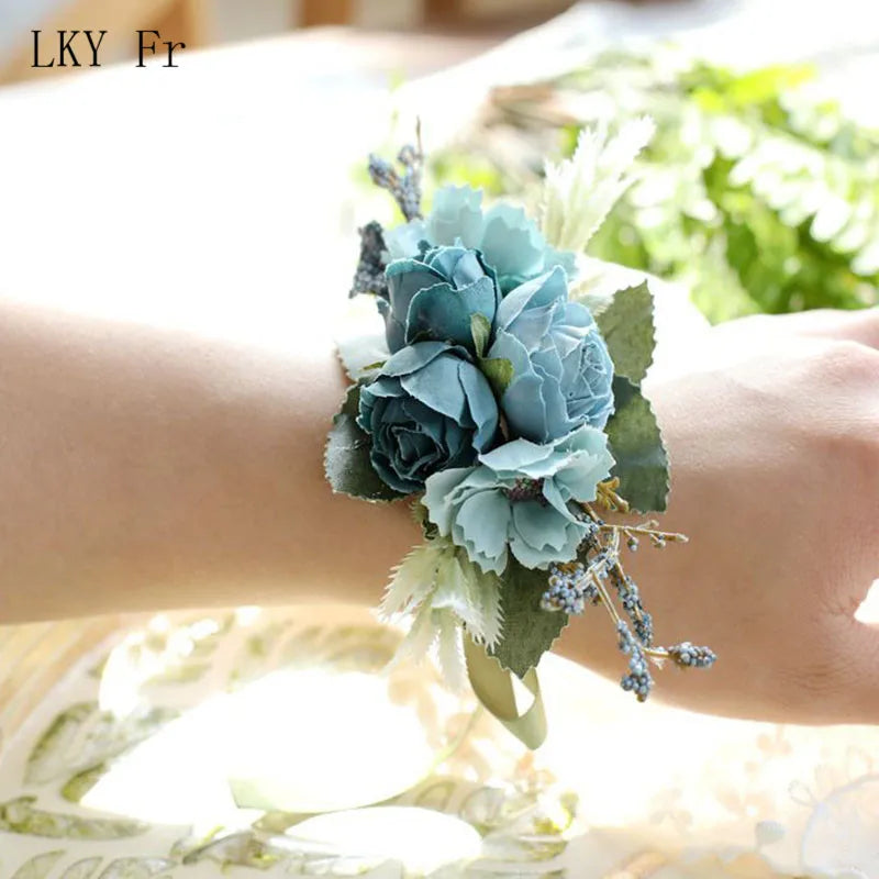 Silk Rose Wedding Boutonniere Corsage