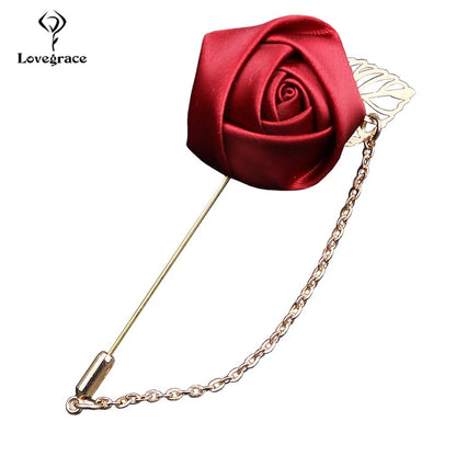 Lovegrace Red Rose Lapel Pin