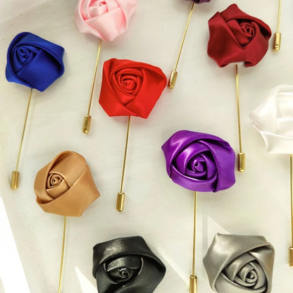 Silk Flower Boutonniere Wedding Pin